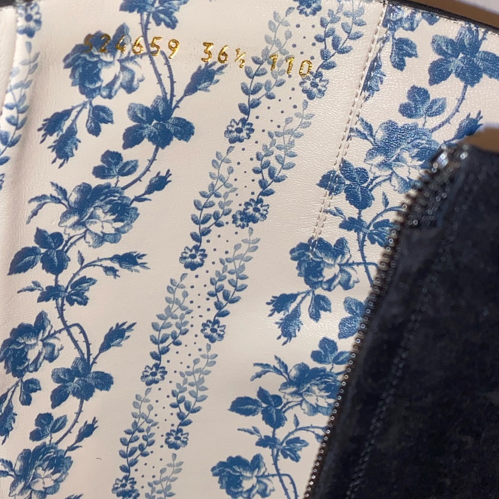 Gucci Geraldine Suede Patent GG Knee High Boot - Picture 10 of 10